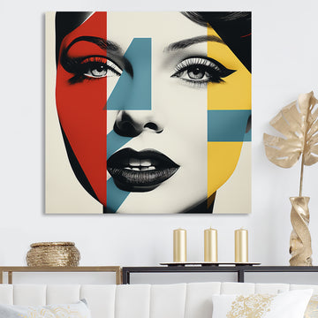 Pop Art Runway woman Portrait - Raven Canvas Wall Art
